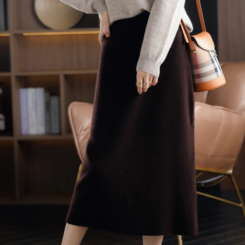 ZahraZen Damen Wollstrickrock Herbst/Winter 2024