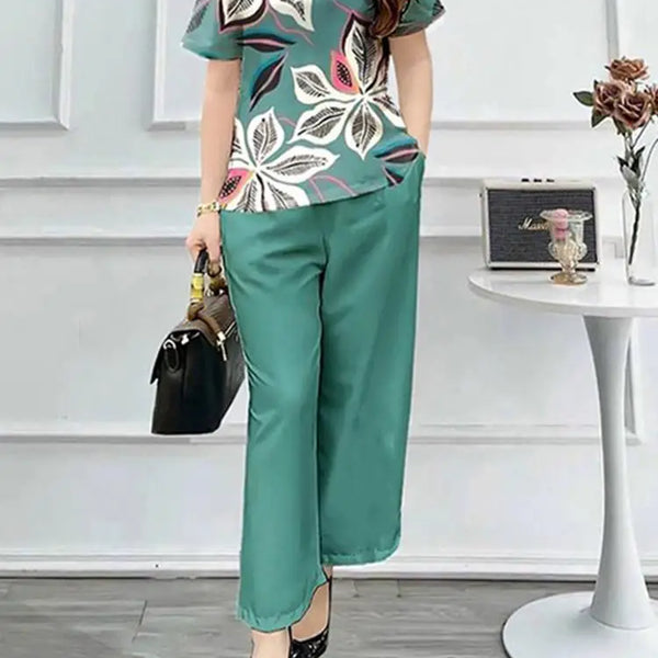 ZahraZen Damen Sommeranzug mit floralem Druck