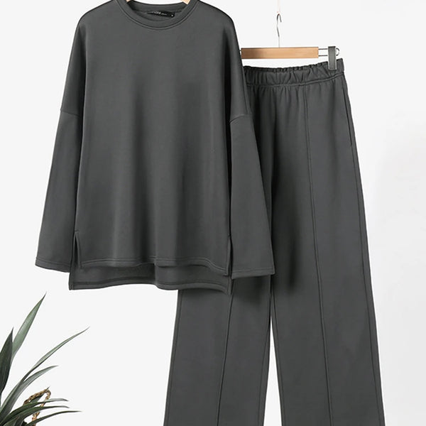 Modische Urban-Tracksuits - 2-teiliger Anzug mit Langarm-Hoodie und Weitbein-Hose