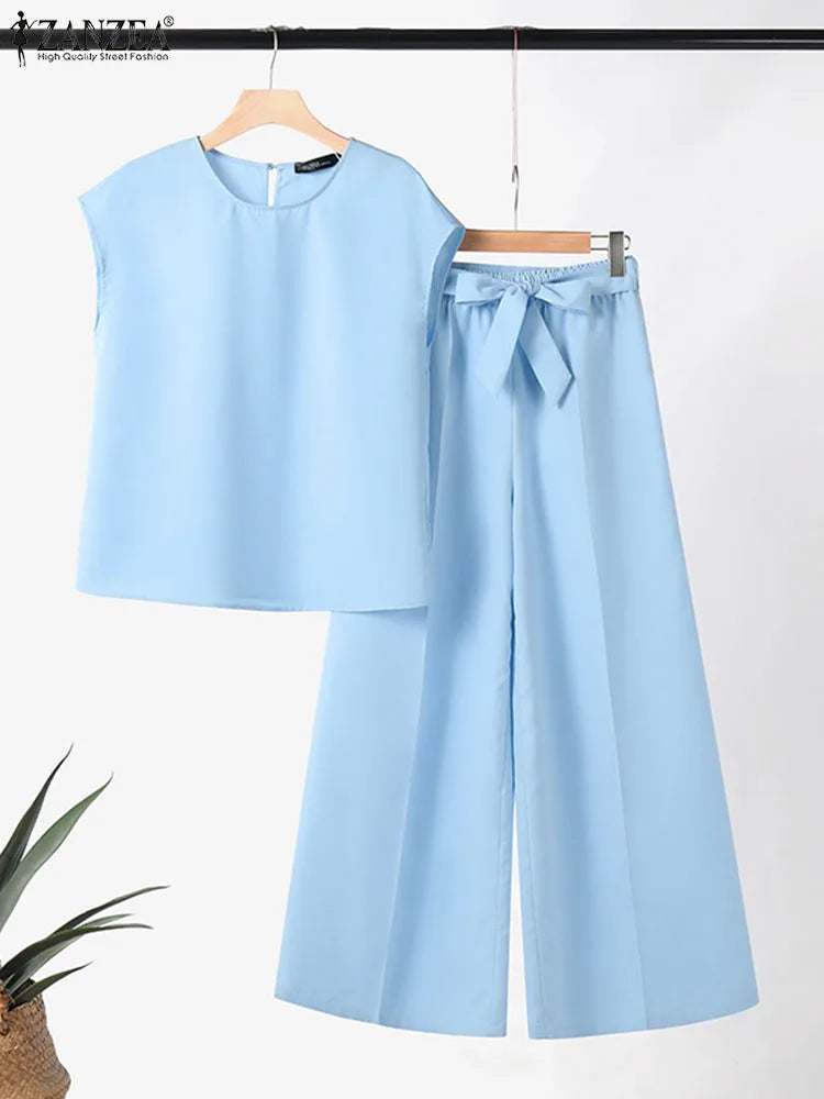 ZahraZen Sommer-Set Bluse & Weite Hose