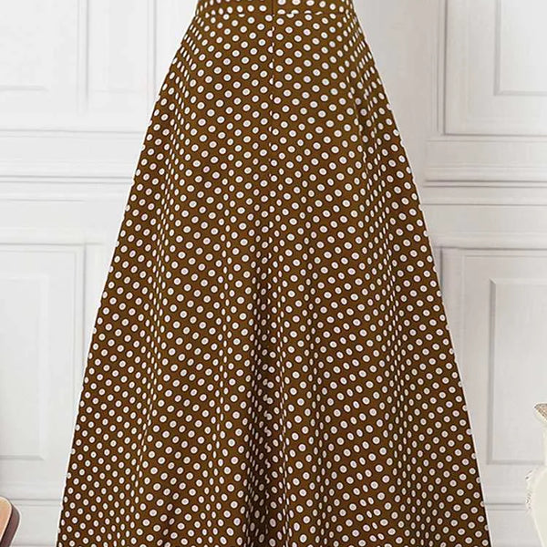 ZahraZen High Waist Polka Dot Maxi Skirt