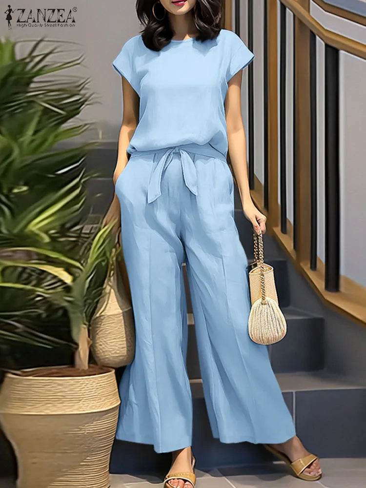 ZahraZen Sommer-Set Bluse & Weite Hose