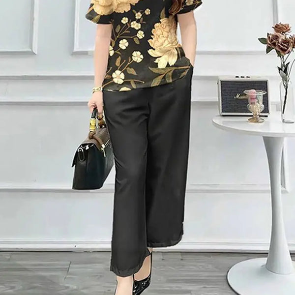 ZahraZen Damen Sommeranzug mit floralem Druck