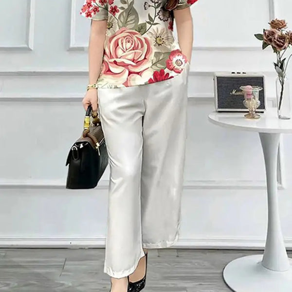 ZahraZen Damen Sommeranzug mit floralem Druck