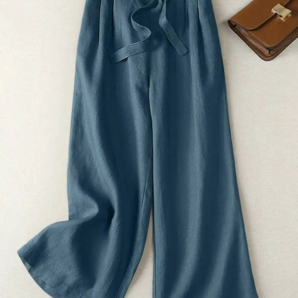 ZANZEA 2024 Summer Trousers Women Spring Wide Leg Pants High Waist Wide Leg Pantalon Casual Solid OL Work Palazzo Baggy Capris