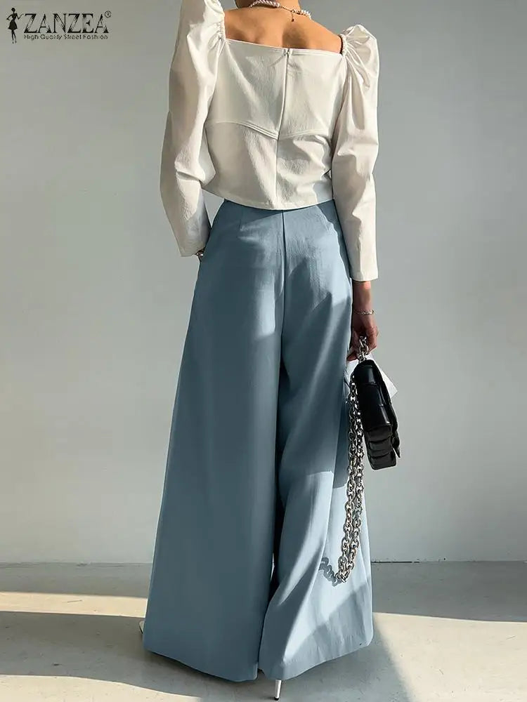 ZahraZen Elegante High-Waist Palazzo-Hose