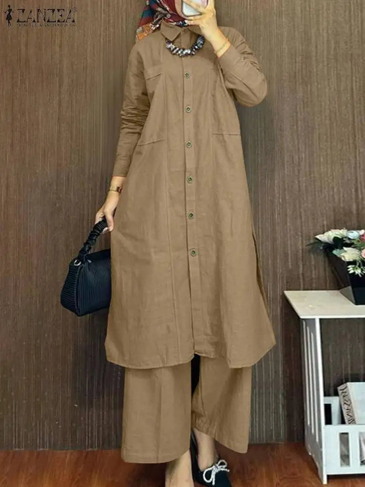 Frühling Damen Langarmshirt und Hose 2-teiliges Set