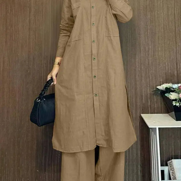 Frühling Damen Langarmshirt und Hose 2-teiliges Set