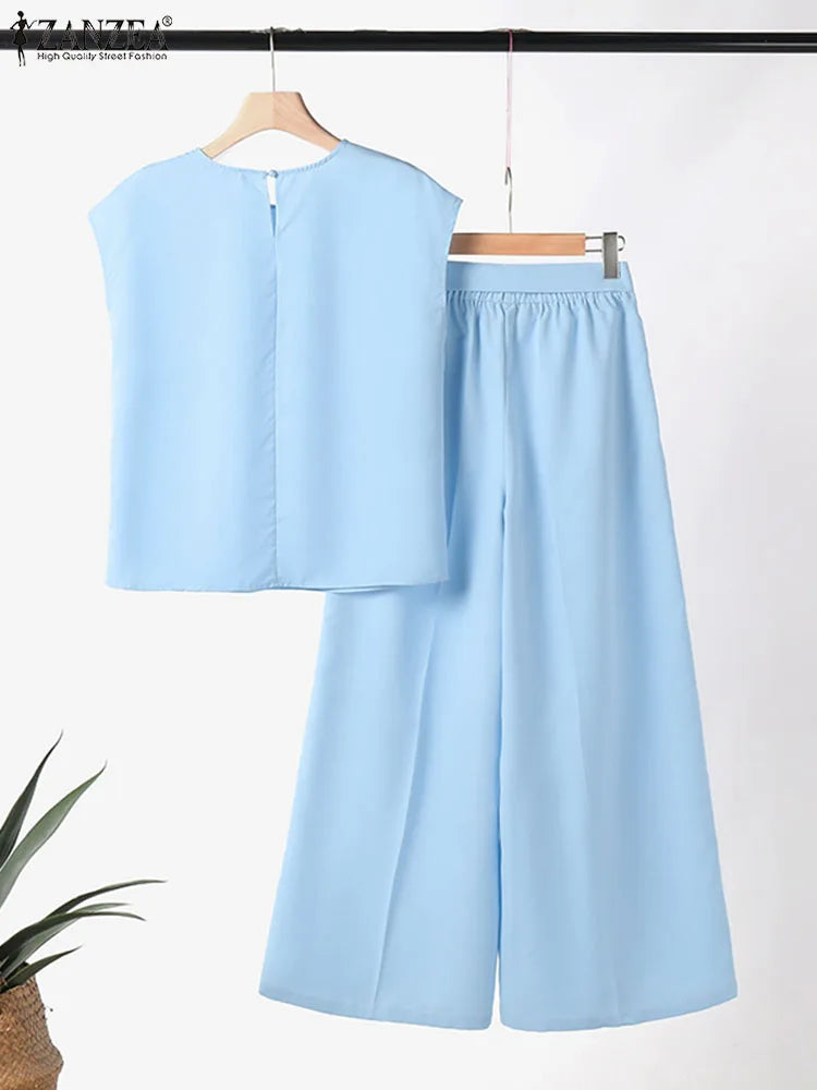 ZahraZen Sommer-Set Bluse & Weite Hose