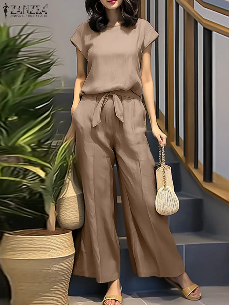 ZahraZen Sommer-Set Bluse & Weite Hose