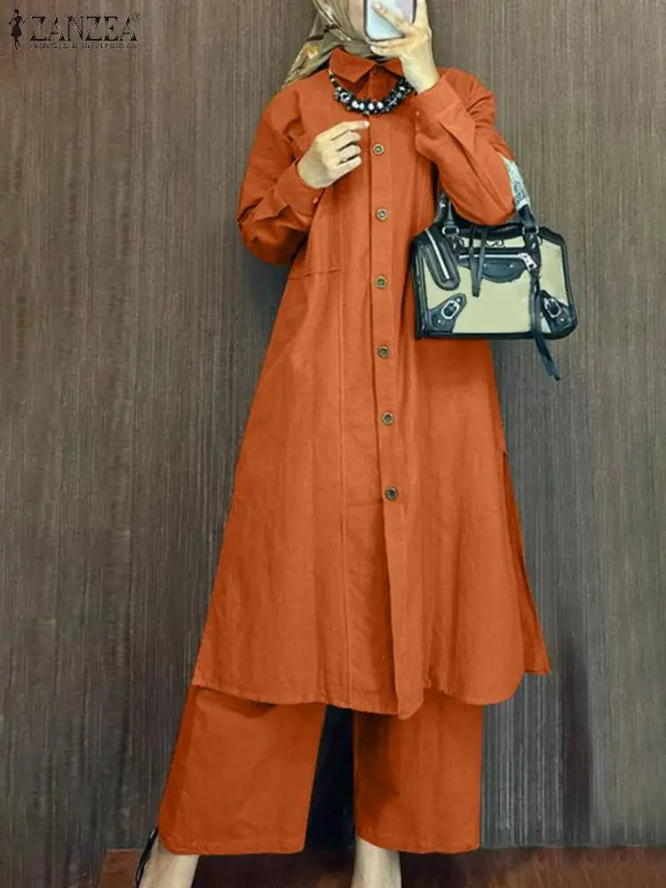 Frühling Damen Langarmshirt und Hose 2-teiliges Set