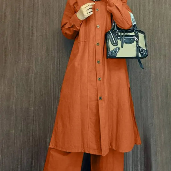 Frühling Damen Langarmshirt und Hose 2-teiliges Set