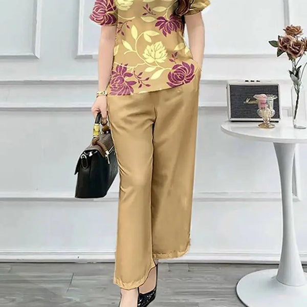 ZahraZen Damen Sommeranzug mit floralem Druck