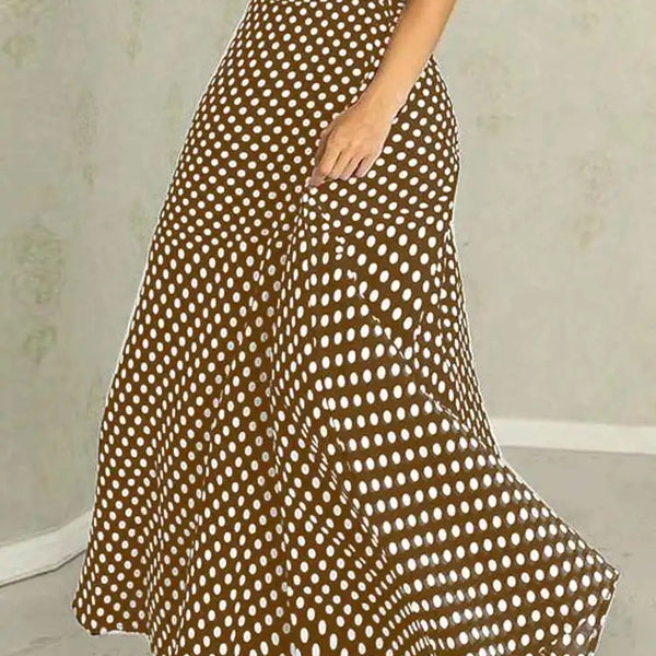 ZahraZen High Waist Polka Dot Maxi Skirt