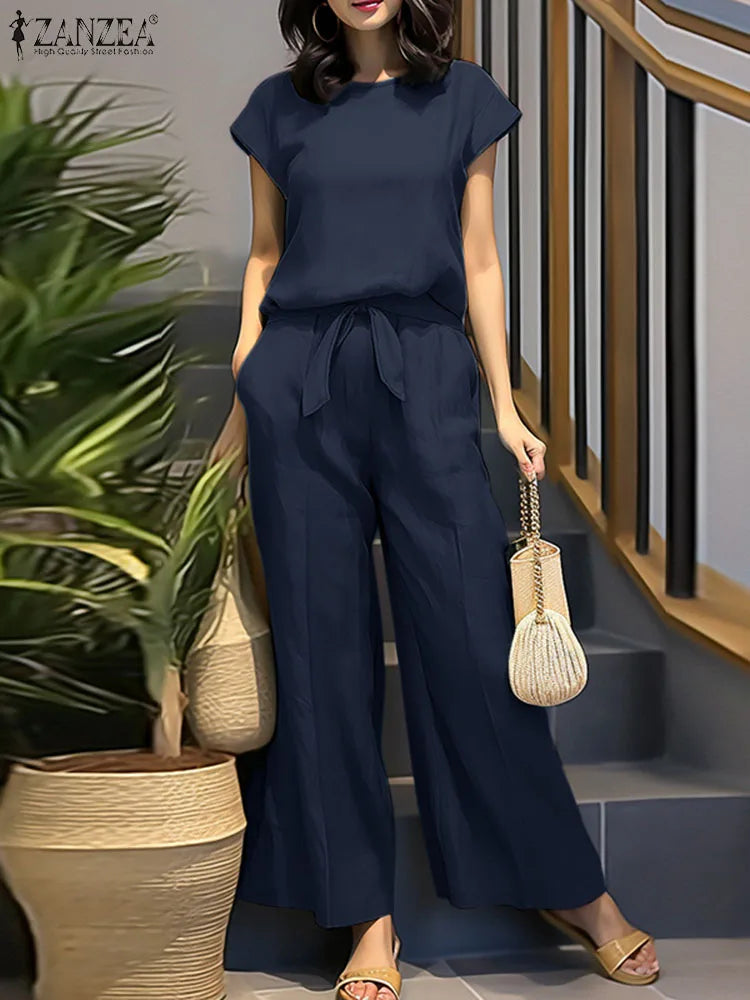 ZahraZen Sommer-Set Bluse & Weite Hose