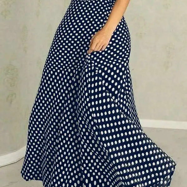 ZahraZen High Waist Polka Dot Maxi Skirt