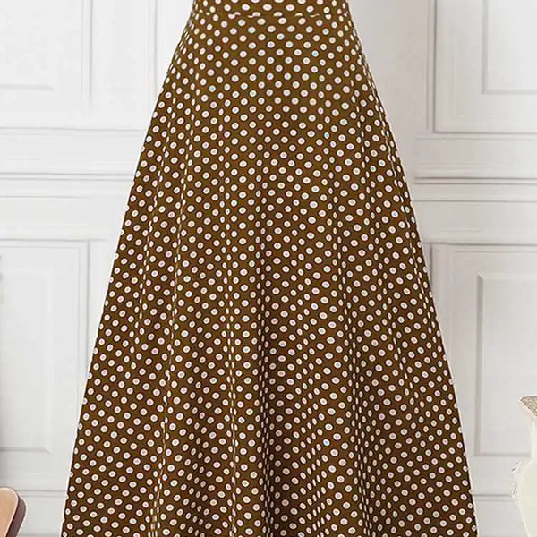 ZahraZen High Waist Polka Dot Maxi Skirt